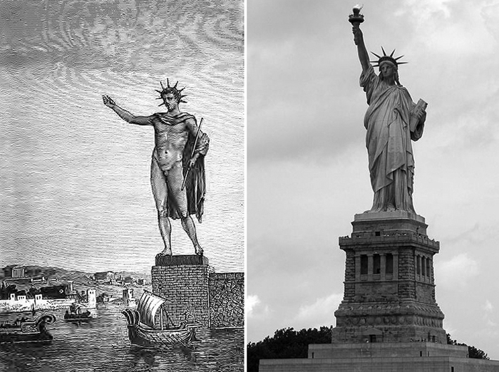 Discernment Exercise | 7 Images From History That Most Have Pictured Incorrectly  Statue-of-liberty-colossus-of-rhodes